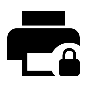 Print Lock Fill Icon from Outlined Fill - Material Symbols Set