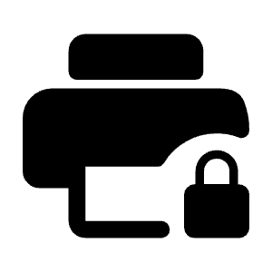 Print Lock Fill Icon from Rounded Fill - Material Symbols Set