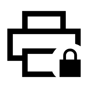 Print Lock Icon from Sharp Line - Material Symbols Set