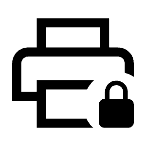 Print Lock Icon from Outlined Line - Material Symbols Set