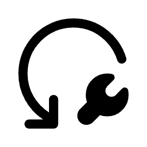 Reset Wrench Icon from Rounded Line - Material Symbols Set