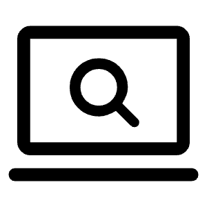 Screen Search Desktop Icon from Rounded Line - Material Symbols Set