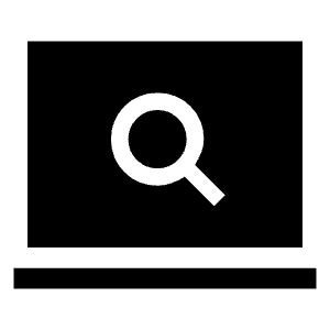 Screen Search Desktop Fill Icon from Sharp Fill - Material Symbols Set