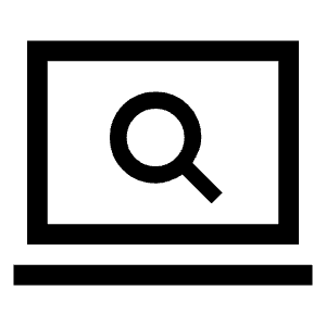 Screen Search Desktop Icon from Sharp Line - Material Symbols Set