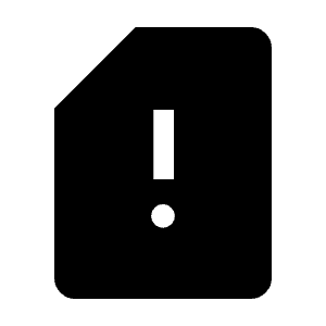 Sd Card Alert Fill Icon from Outlined Fill - Material Symbols Set