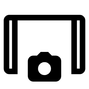 Tablet Camera Icon from Outlined Line - Material Symbols Set