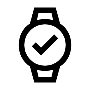 Watch Check Icon from Sharp Line - Material Symbols Set