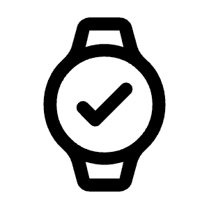 Watch Check Icon from Rounded Line - Material Symbols Set