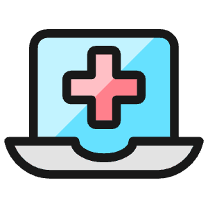 Medical App Laptop 1 Icon from Ultimate Colors - Free Set