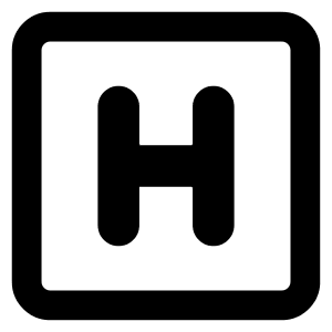 Hospital Sign Square Icon from Core Remix - Free Set