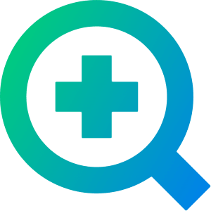 Medical Search Diagnosis Icon from Sharp Gradient- Free Set