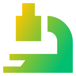 Microscope Observation Sciene Icon from Sharp Gradient- Free Set