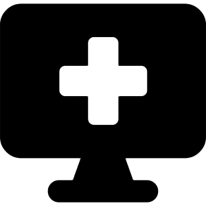 Online Medical Service Monitor Icon from Core Solid - Free Set