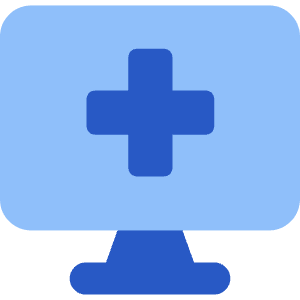 Online Medical Service Monitor Icon from Core Flat - Free Set