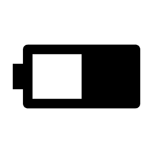 Battery Horiz 050 Fill Icon from Outlined Fill - Material Symbols Set