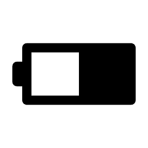 Battery Horiz 050 Fill Icon from Rounded Fill - Material Symbols Set