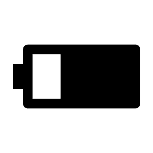 Battery Horiz 075 Icon from Outlined Line - Material Symbols Set