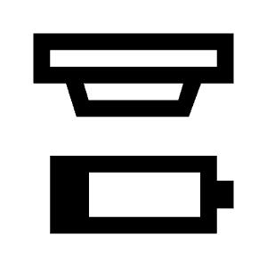 Detector Battery Icon from Sharp Line - Material Symbols Set