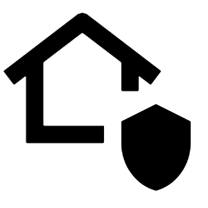 House With Shield Alt Icon from Outlined Line - Streamline Material Free Set