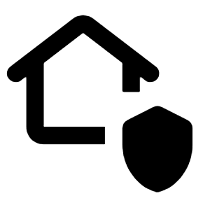 House With Shield Alt Icon from Rounded Line - Material Pro Free Set