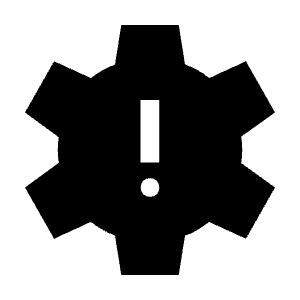 Settings Alert Fill Icon from Sharp Fill - Material Symbols Set