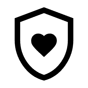 Shield With Heart Icon from Outlined Line - Material Symbols Set