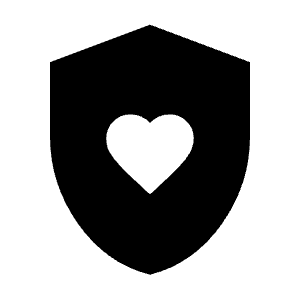 Shield With Heart Fill Icon from Outlined Fill - Material Symbols Set