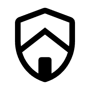 Shield With House Icon from Rounded Line - Material Symbols Set