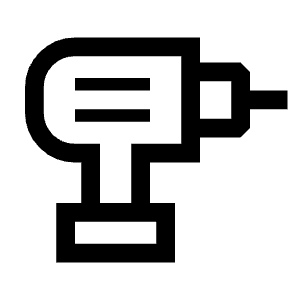 Tools Power Drill Icon from Sharp Line - Material Symbols Set