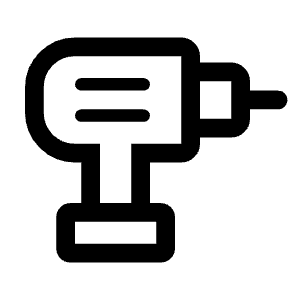 Tools Power Drill Icon from Outlined Line - Material Symbols Set