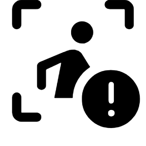 Zone Person Alert Fill Icon from Rounded Fill - Material Symbols Set