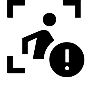 Zone Person Alert Fill Icon from Sharp Fill - Material Symbols Set