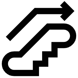 Upward Escalator Icon from Atlas Line Set