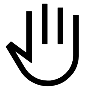 Back Hand Icon from Sharp Line - Material Symbols Set