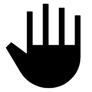 Back Hand Fill Icon from Sharp Fill - Material Symbols Set