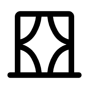 Curtains Icon from Rounded Line - Material Symbols Set