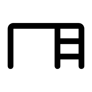 Desk Fill Icon from Rounded Fill - Material Symbols Set