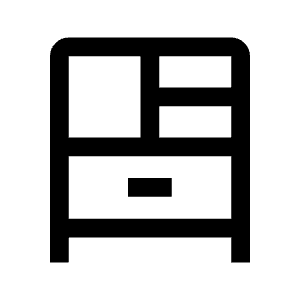 Dresser Icon from Rounded Line - Material Symbols Set