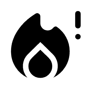 Emergency Heat Fill Icon from Rounded Fill - Material Symbols Set