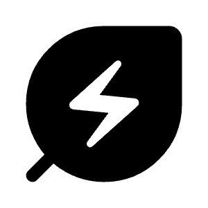 Energy Savings Leaf Fill Icon from Rounded Fill - Material Symbols Set
