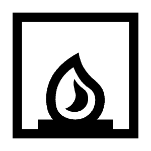 Fireplace Icon from Sharp Line - Material Symbols Set