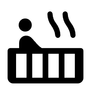 Hot Tub Fill Icon from Rounded Fill - Material Symbols Set
