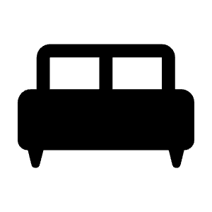 King Bed Fill Icon from Rounded Fill - Material Symbols Set