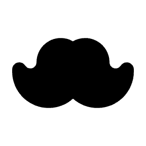 Moustache Fill Icon from Rounded Fill - Streamline Material Free Set