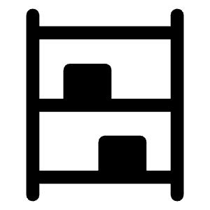 Shelves Fill Icon from Rounded Fill - Material Symbols Set