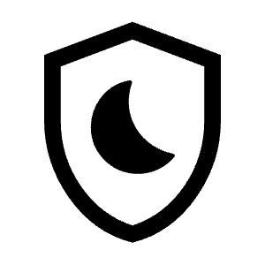 Shield Moon Icon from Sharp Line - Material Symbols Set