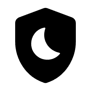Shield Moon Fill Icon from Rounded Fill - Material Symbols Set