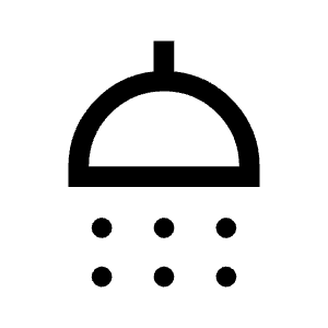 Shower Icon from Outlined Line - Material Symbols Set