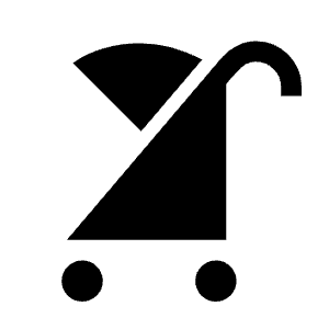 Stroller Fill Icon from Sharp Fill - Material Symbols Set