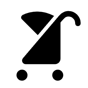 Stroller Fill Icon from Rounded Fill - Material Symbols Set
